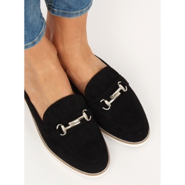 Black F9375 Pantuflas mocasines negros 2