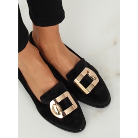 Mocasines de terciopelo negro F1048 Negro 4