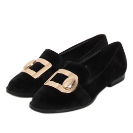 Mocasines de terciopelo negro F1048 Negro 3