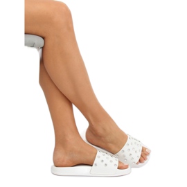 Blanco CK67P Zapatillas blancas con piedras 1 Blanco CK67P Zapatillas blancas con piedras 1