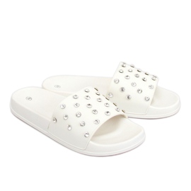 Blanco CK67P Zapatillas blancas con piedras 2 Blanco CK67P Zapatillas blancas con piedras 2