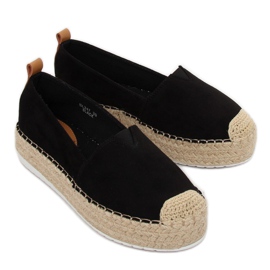 Black BL247 Alpargatas negras en suela alta negro 4