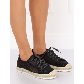 Alpargatas negras con cordones B752S-BL Negro 3