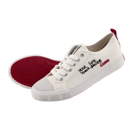 Zapatillas blancas Big Star 274825 atadas blanco rojo 5 Zapatillas blancas Big Star 274825 atadas blanco rojo 5