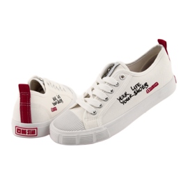 Zapatillas blancas Big Star 274825 atadas blanco rojo 4 Zapatillas blancas Big Star 274825 atadas blanco rojo 4