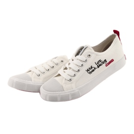 Zapatillas blancas Big Star 274825 atadas blanco rojo 3 Zapatillas blancas Big Star 274825 atadas blanco rojo 3