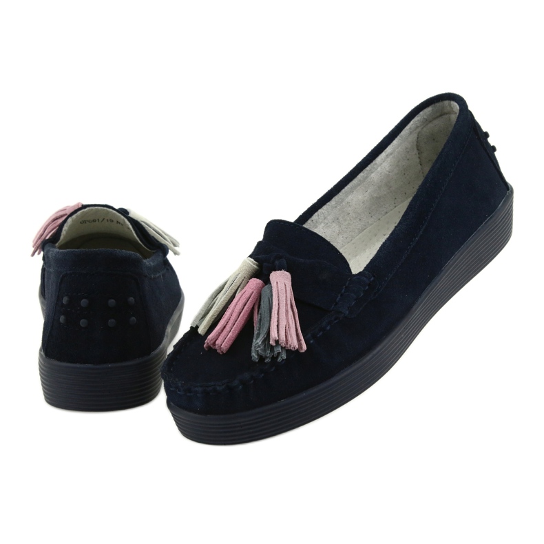 Mocasines mujer ante Filippo 661 azul marino 4