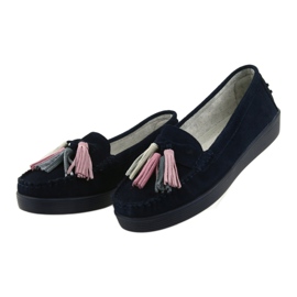 Mocasines mujer ante Filippo 661 azul marino 3