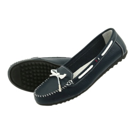 Mocasines mujer en piel Filippo 141 azul marino blanco 5