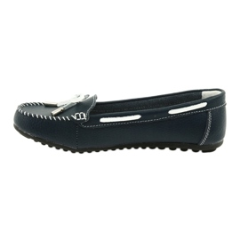 Mocasines mujer en piel Filippo 141 azul marino blanco 2