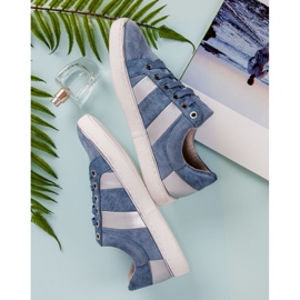 Kylie Zapatillas de moda atadas azul 6