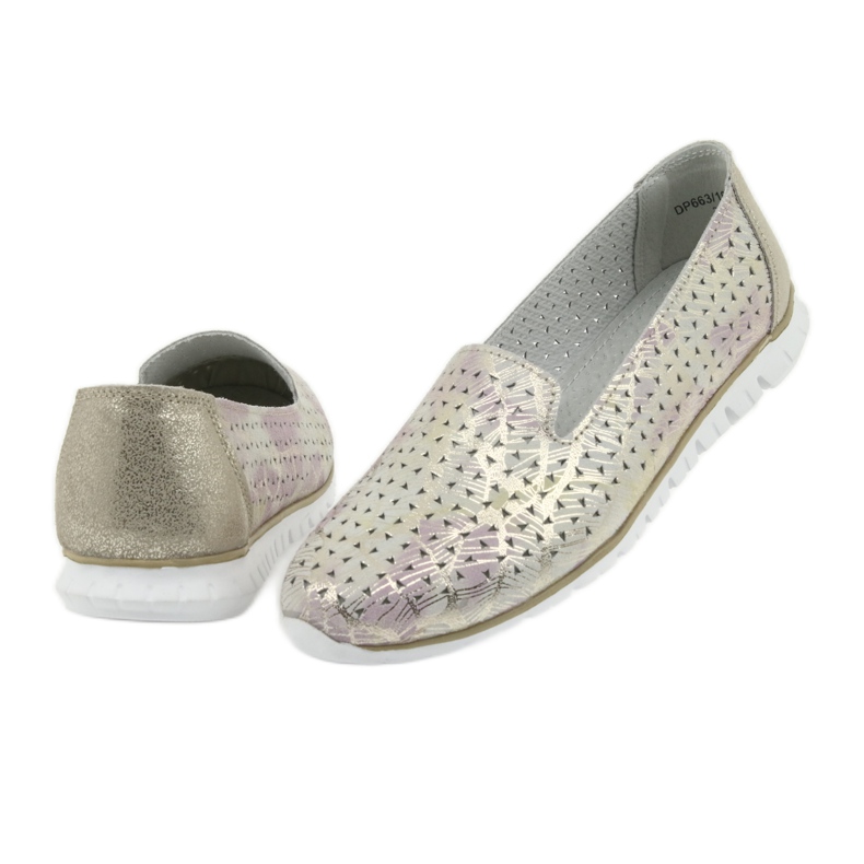 Señores deportivos de cuero para mujer Filippo 663 blanco rosa 4