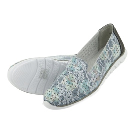 Señores deportivos de cuero para mujer Filippo 663 blanco azul gris verde 5