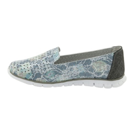 Señores deportivos de cuero para mujer Filippo 663 blanco azul gris verde 2