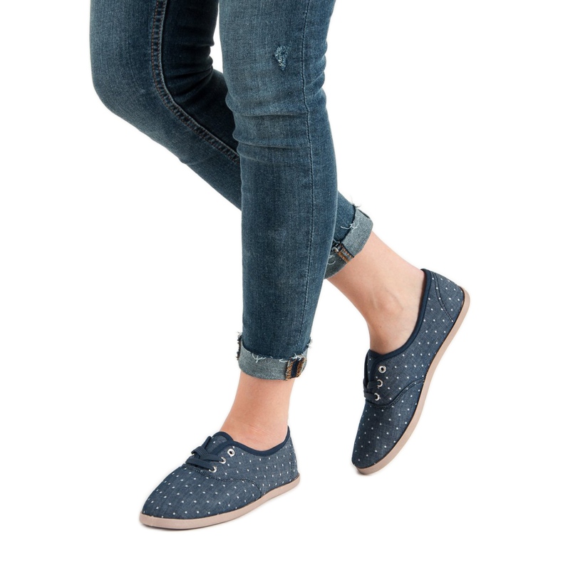 Zapatillas con lunares azul 1