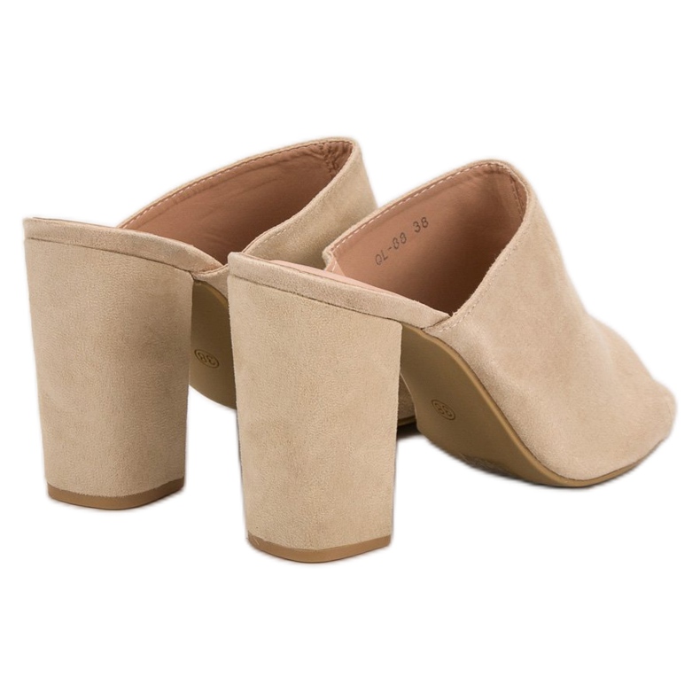 Laura Mode Zapatillas de gamuza en una barra marrón 1