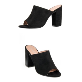 Laura Mode Zapatillas de gamuza en una barra negro 6