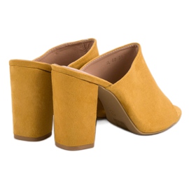 Laura Mode Zapatillas de gamuza en una barra amarillo 5