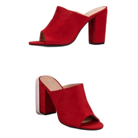 Laura Mode Zapatillas de gamuza en una barra rojo 2