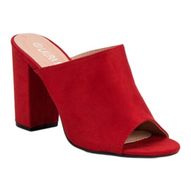 Laura Mode Zapatillas de gamuza en una barra rojo 3
