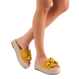 Pantuflas Alpargatas En La Plataforma amarillo 3