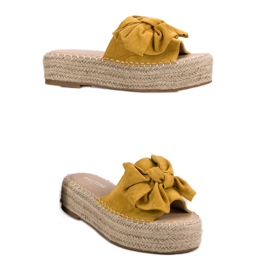 Pantuflas Alpargatas En La Plataforma amarillo 5