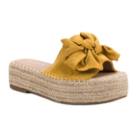 Pantuflas Alpargatas En La Plataforma amarillo 7