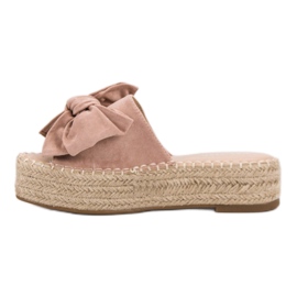 Pantuflas Alpargatas En La Plataforma rosado 4