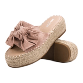 Pantuflas Alpargatas En La Plataforma rosado 5