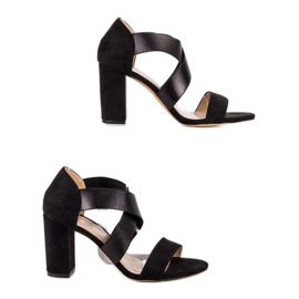 Super Mode Sandalias de tacón negras negro 5