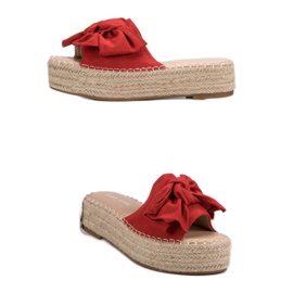 Pantuflas Alpargatas En La Plataforma rojo 4