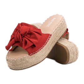 Pantuflas Alpargatas En La Plataforma rojo 5