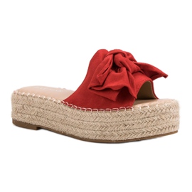 Pantuflas Alpargatas En La Plataforma rojo 6