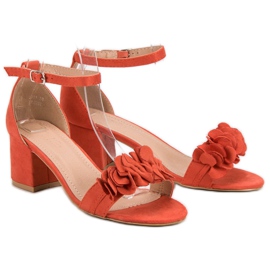 Nio Nio Sandalias de Ante con Flores naranja 6