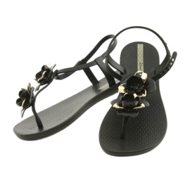 Sandalias ipanema zapatos de mujer con flores 82662 negro amarillo 2