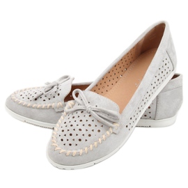Gris Mocasines grises de mujer T339P Gris 3