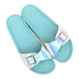 Azul BG27P Pantuflas azul petróleo 3