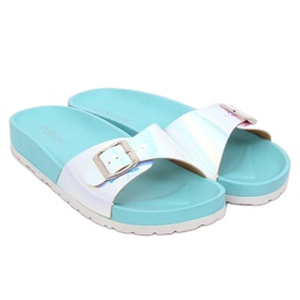 Azul BG27P Pantuflas azul petróleo 1
