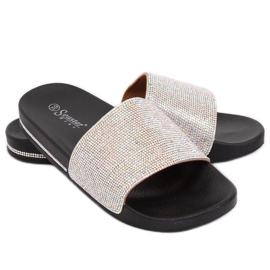 Negro BG21P Pantuflas negras con circonitas 2