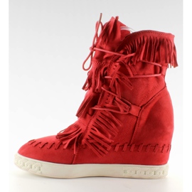 Zapatillas de ante con flecos BL-10 Red II-GAT rojo 1