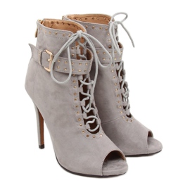 Gris Botas con dedo abierto gris SY-29P Gris 3