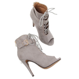 Gris Botas con dedo abierto gris SY-29P Gris 6
