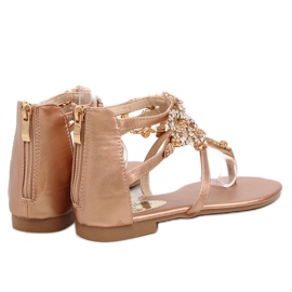 Sandalias con piedras champagne JH64P Champagne rosa 1