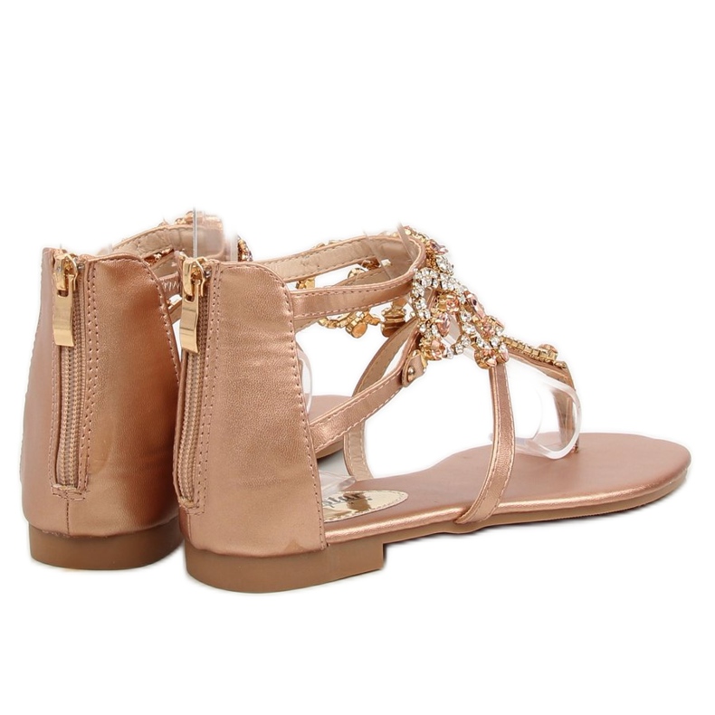 Sandalias con piedras champagne JH64P Champagne rosa 1