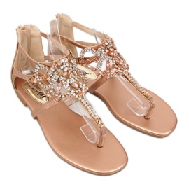 Sandalias con piedras champagne JH64P Champagne rosado 2