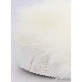 Chanclas blancas con pelo CK77P White II-GAT 4