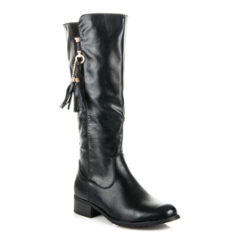 Bella Star Botas con cadena negro 2