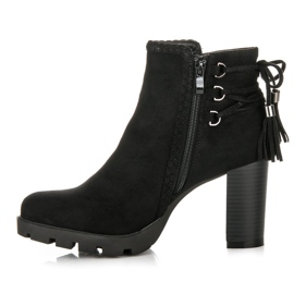 Super Me Botines de ante con flecos negro 1