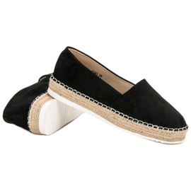 Small Swan Alpargatas de ante negras negro 6