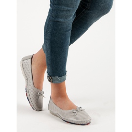 Bailarinas VINCEZA de piel calada gris 1